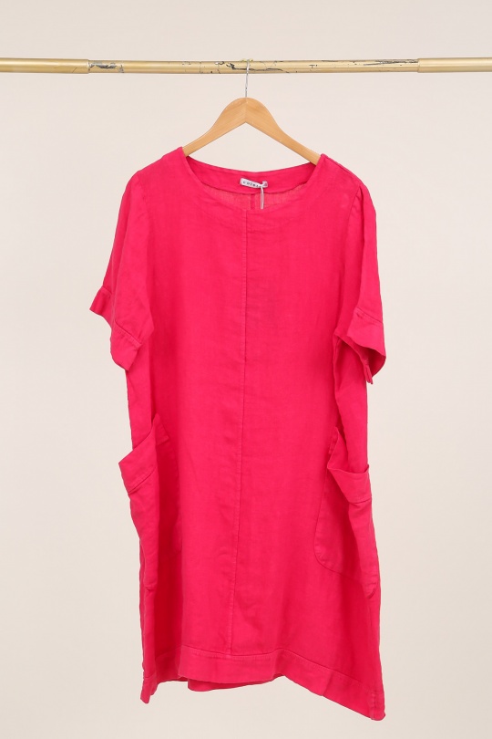 Robes mi-longues Femme Bleu canard LA MAISON DES FIBRES NATURELLES 28132 ROBE MI LONGUE EN LIN Efashion Paris