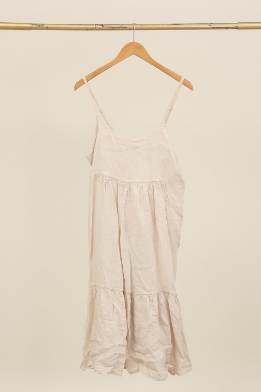 Robes mi-longues Femme Beige LA MAISON DES FIBRES NATURELLES 27172 ROBE À BRETELLES Efashion Paris