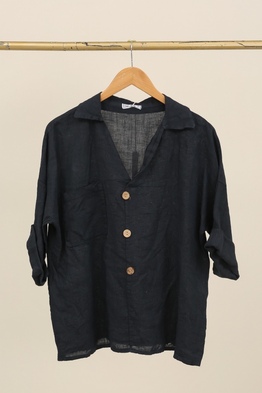 Blouses Femme Céladon LA MAISON DES FIBRES NATURELLES 8137 CHEMISE COL V Efashion Paris