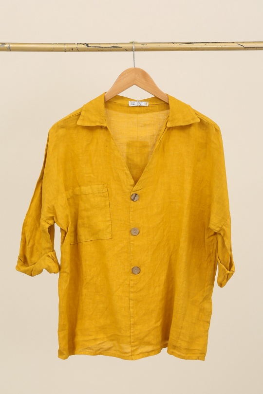 Blouses Femme Céladon LA MAISON DES FIBRES NATURELLES 8137 CHEMISE COL V Efashion Paris