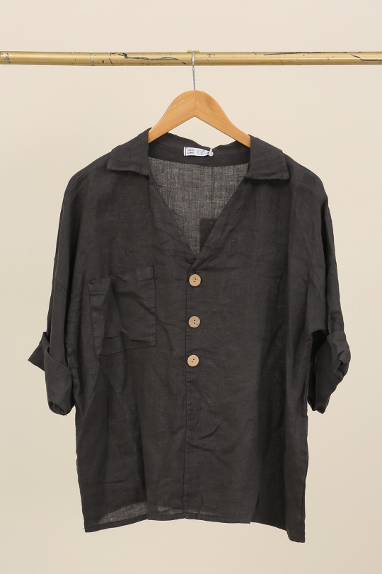 Blouses Femme Céladon LA MAISON DES FIBRES NATURELLES 8137 CHEMISE COL V Efashion Paris