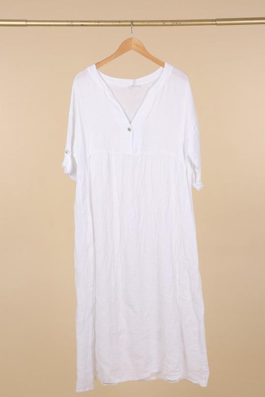 Robes longues Femme Orange LA MAISON DES FIBRES NATURELLES 1701 ROBE DROITE EN LIN Efashion Paris