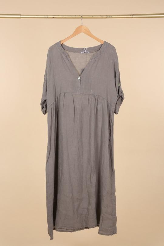 Robes longues Femme Orange LA MAISON DES FIBRES NATURELLES 1701 ROBE DROITE EN LIN Efashion Paris