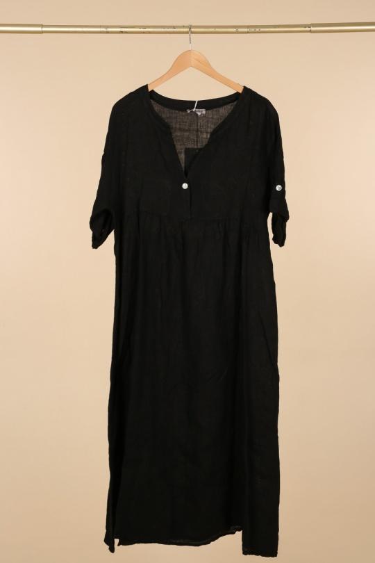 Robes longues Femme Orange LA MAISON DES FIBRES NATURELLES 1701 ROBE DROITE EN LIN Efashion Paris