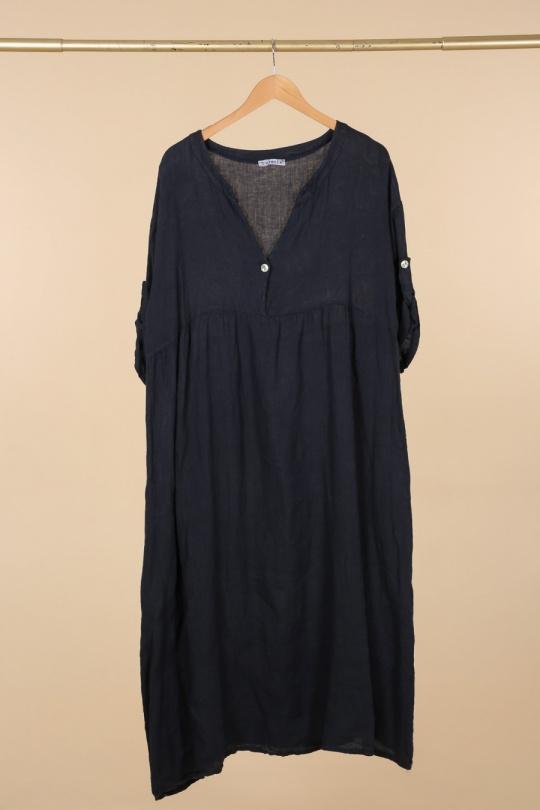 Robes longues Femme Orange LA MAISON DES FIBRES NATURELLES 1701 ROBE DROITE EN LIN Efashion Paris