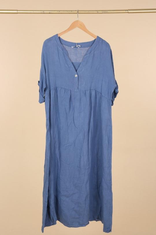 Robes longues Femme Orange LA MAISON DES FIBRES NATURELLES 1701 ROBE DROITE EN LIN Efashion Paris