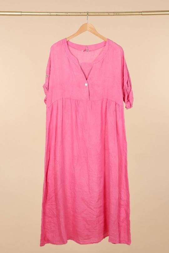 Robes longues Femme Orange LA MAISON DES FIBRES NATURELLES 1701 ROBE DROITE EN LIN Efashion Paris