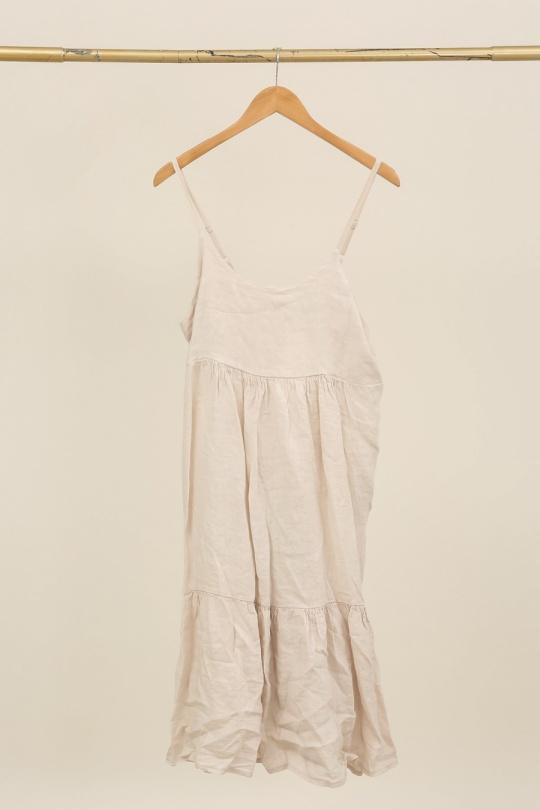 Robes mi-longues Femme Blanc LA MAISON DES FIBRES NATURELLES 27172 ROBE À BRETELLES Efashion Paris