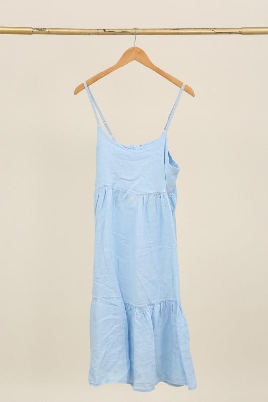 Robes mi-longues Femme Blanc LA MAISON DES FIBRES NATURELLES 27172 ROBE À BRETELLES Efashion Paris