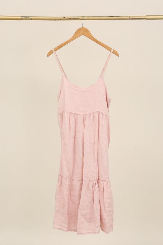 Robes mi-longues Femme Blanc LA MAISON DES FIBRES NATURELLES 27172 ROBE À BRETELLES Efashion Paris