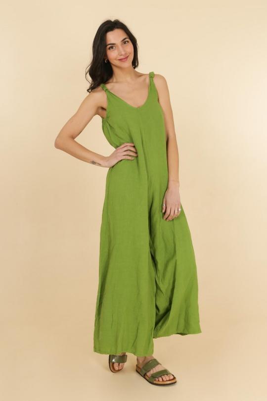 Combinaisons Femme Bleu canard LA MAISON DES FIBRES NATURELLES 704 COMBINAISON LIN UNI Efashion Paris