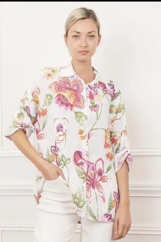 Chemises Femme Blanc LA MAISON DES FIBRES NATURELLES 20090F TROPICALES Efashion Paris