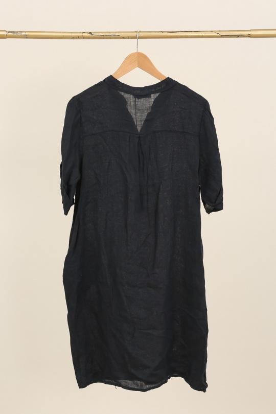 Robes mi-longues Femme Taupe LA MAISON DES FIBRES NATURELLES 71138 ROBE BOUTONNÉE EN LIN Efashion Paris