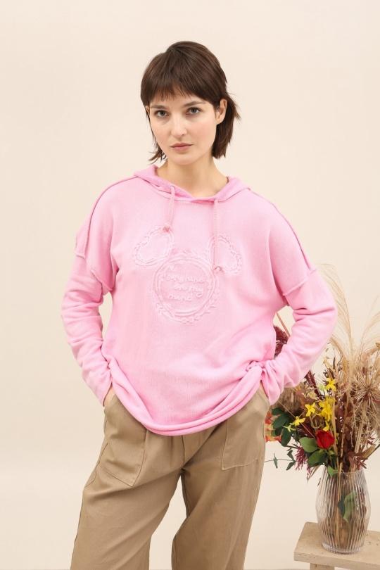 Sweats Femme Rose bonbon LA MAISON DES FIBRES NATURELLES VESTE A CAPUCHE Efashion Paris
