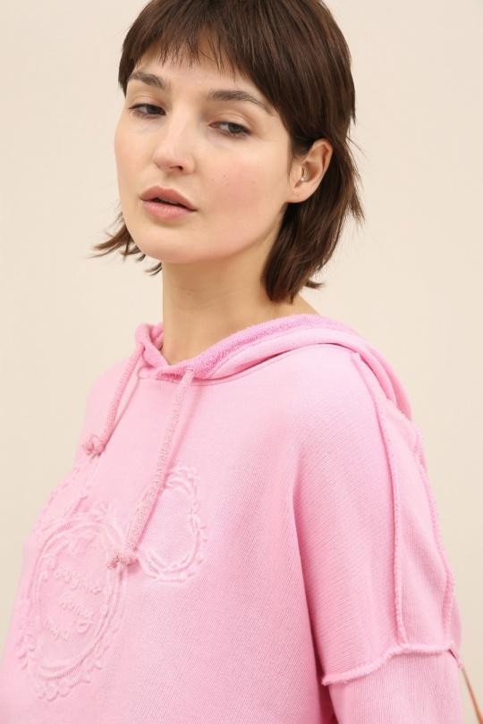 Sweats Femme Rose bonbon LA MAISON DES FIBRES NATURELLES VESTE A CAPUCHE Efashion Paris