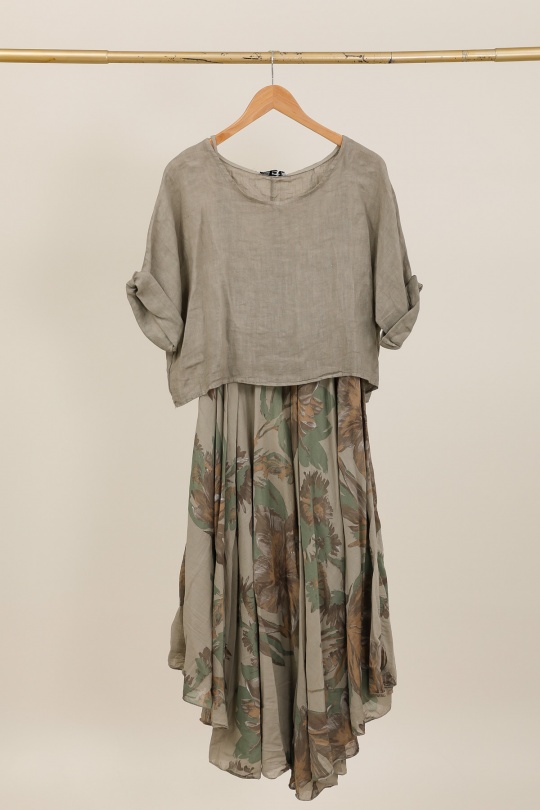 Robes longues Femme Kaki LA MAISON DES FIBRES NATURELLES 11918/6190 ROBE DOUBLE PIÈCE Efashion Paris