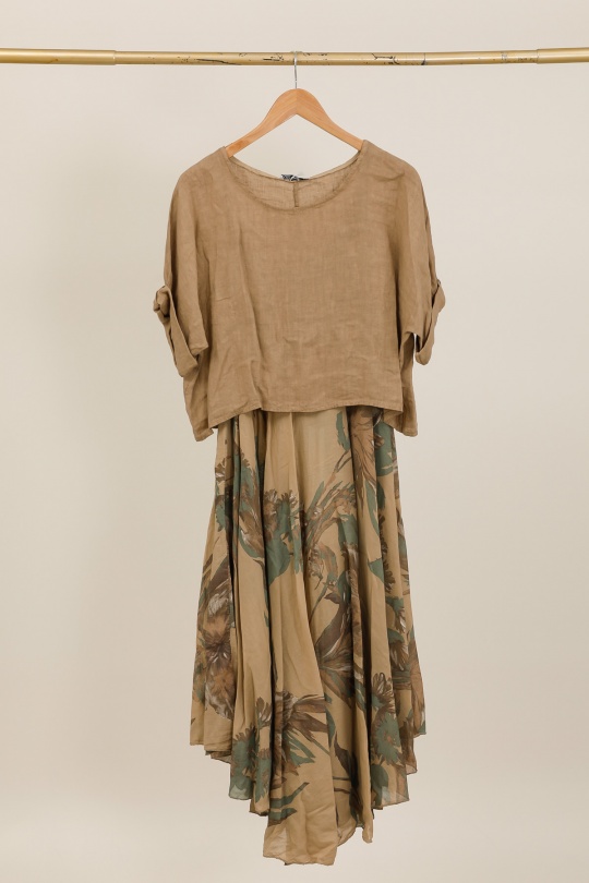 Robes longues Femme Kaki LA MAISON DES FIBRES NATURELLES 11918/6190 ROBE DOUBLE PIÈCE Efashion Paris