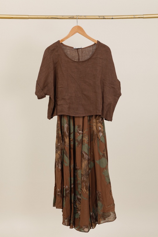 Robes longues Femme Kaki LA MAISON DES FIBRES NATURELLES 11918/6190 ROBE DOUBLE PIÈCE Efashion Paris