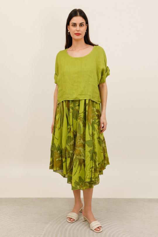 Robes longues Femme Kaki LA MAISON DES FIBRES NATURELLES 11918/6190 ROBE DOUBLE PIÈCE Efashion Paris