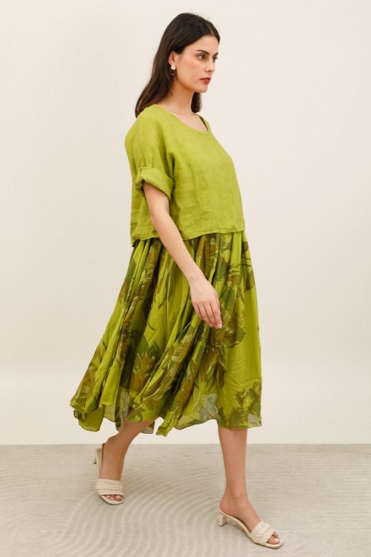 Robes longues Femme Kaki LA MAISON DES FIBRES NATURELLES 11918/6190 ROBE DOUBLE PIÈCE Efashion Paris