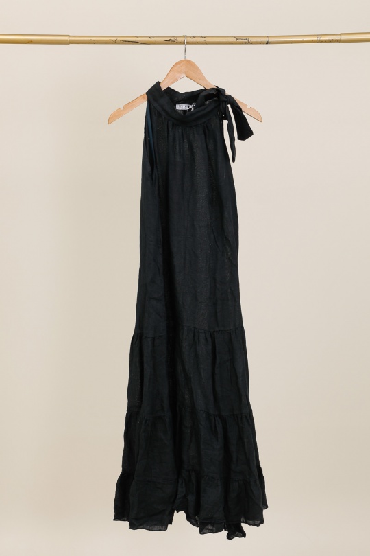 Robes longues Femme Kaki LA MAISON DES FIBRES NATURELLES 72319 ROBE EN LIN SANS MANCHES Efashion Paris