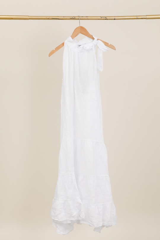 Robes longues Femme Kaki LA MAISON DES FIBRES NATURELLES 72319 ROBE EN LIN SANS MANCHES Efashion Paris