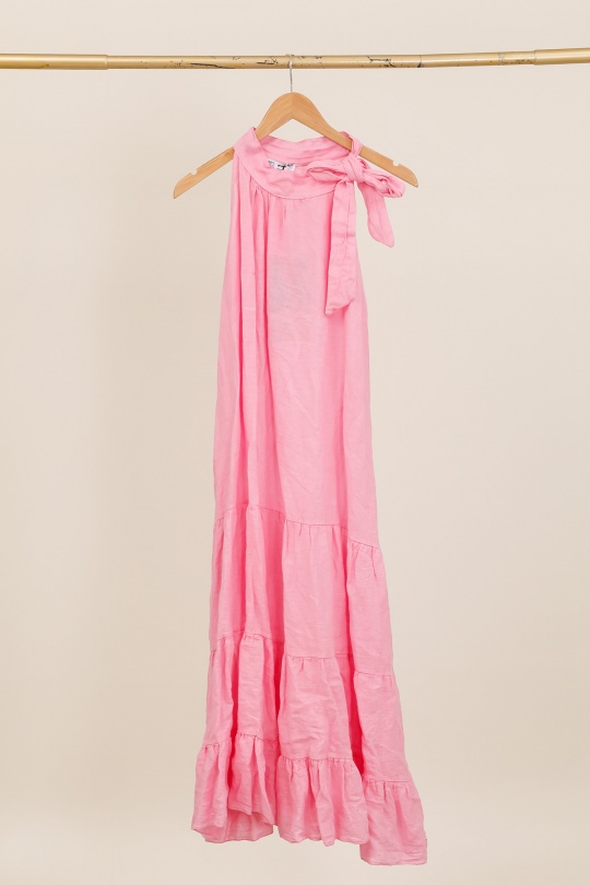 Robes longues Femme Kaki LA MAISON DES FIBRES NATURELLES 72319 ROBE EN LIN SANS MANCHES Efashion Paris