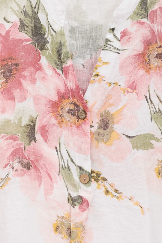 Robes longues Femme Taupe LA MAISON DES FIBRES NATURELLES 72230 ROBE EN LIN IMPRIMÉE Efashion Paris