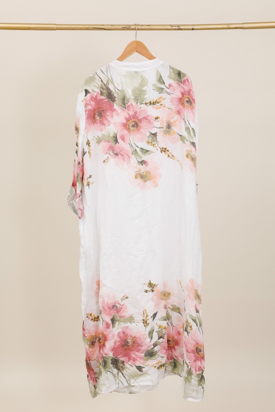 Robes longues Femme Taupe LA MAISON DES FIBRES NATURELLES 72230 ROBE EN LIN IMPRIMÉE Efashion Paris