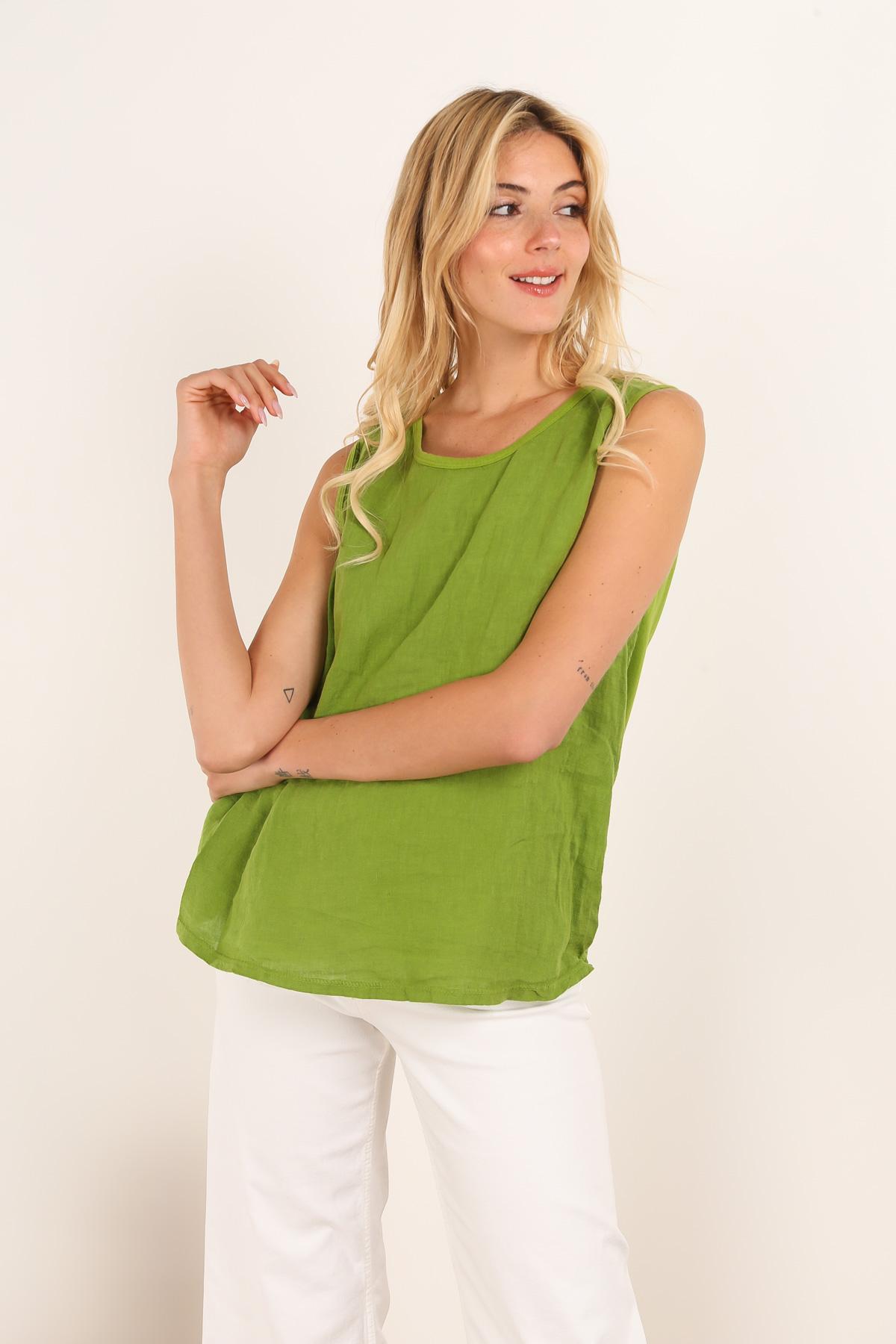 Canotte Donna Green apple La Maison des fibres naturelles 839052 #c Efashion Paris