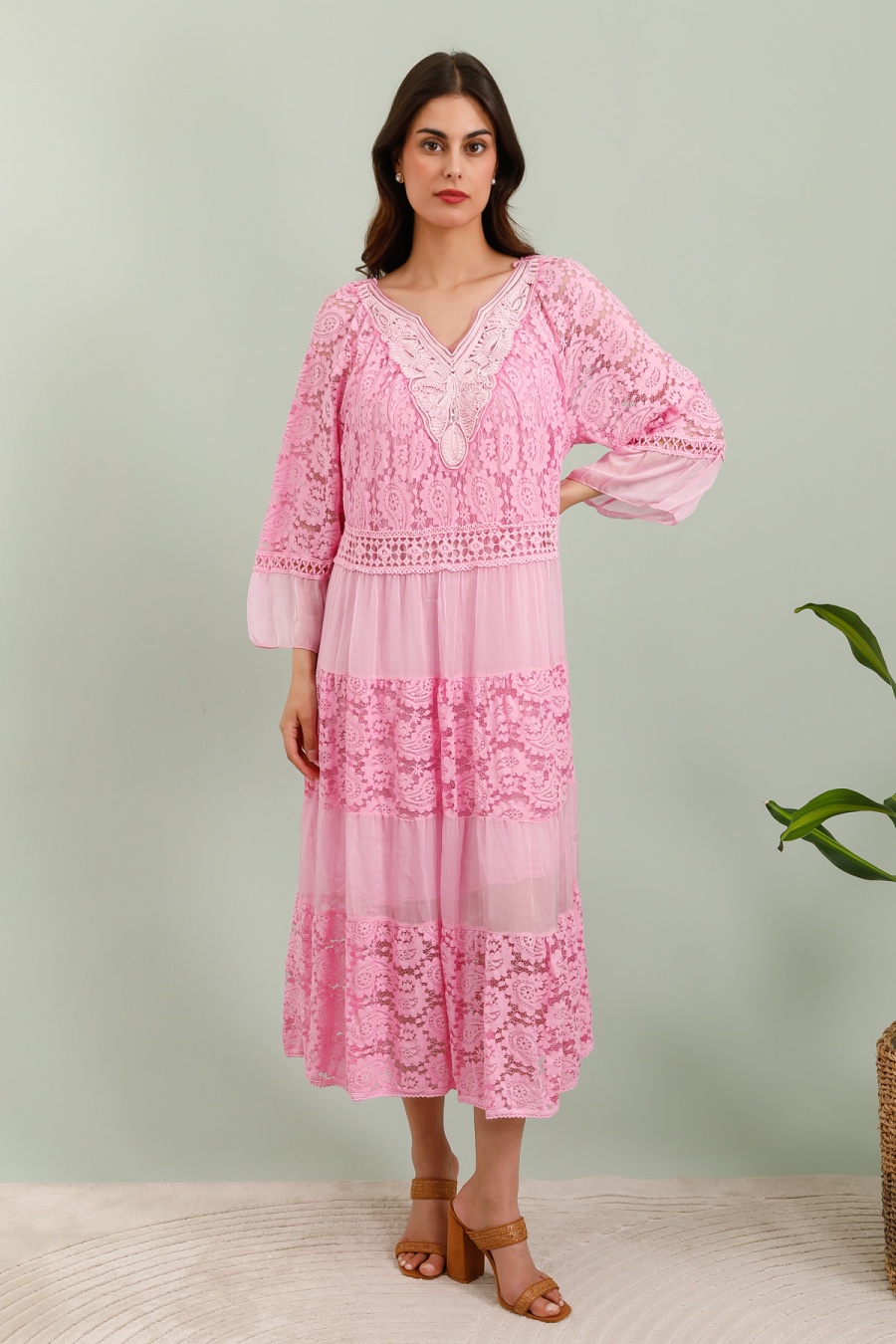 Abiti maxi Donna Candy pink LA MAISON DES FIBRES NATURELLES 2540 #c Efashion Paris