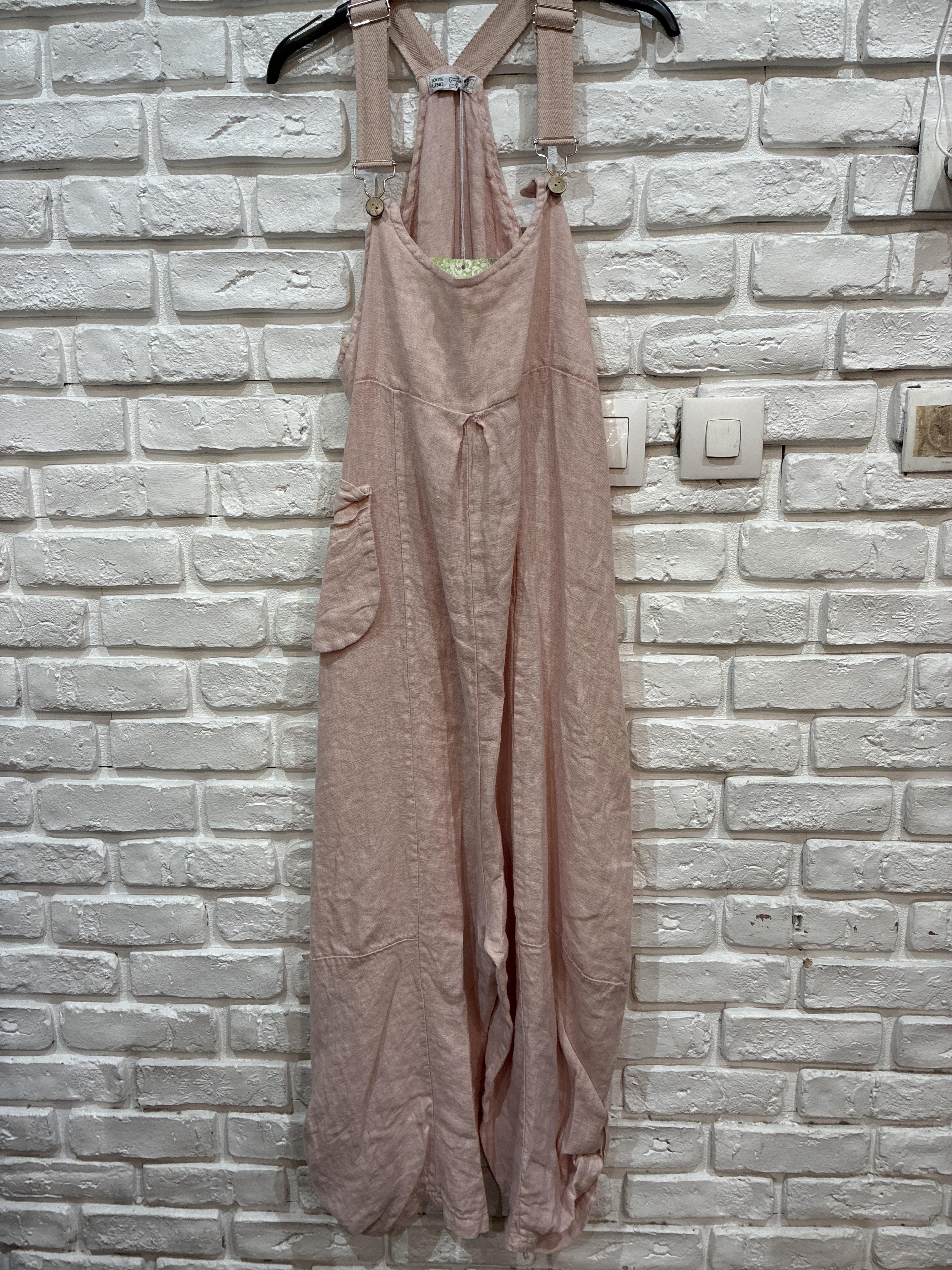 Combinaisons Femme Bleu azur LA MAISON DES FIBRES NATURELLES 86329 COMBINAISON EN LIN #c Efashion Paris