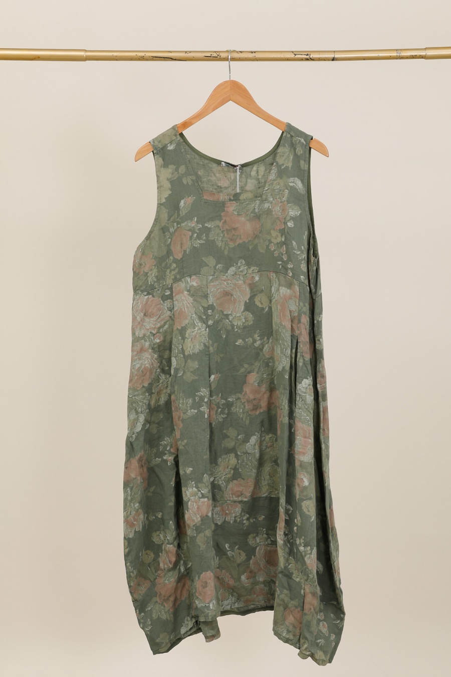 Robes longues Femme Marine LA MAISON DES FIBRES NATURELLES 9118F Robe en lin à fleurs sans manches #c Efashion Paris