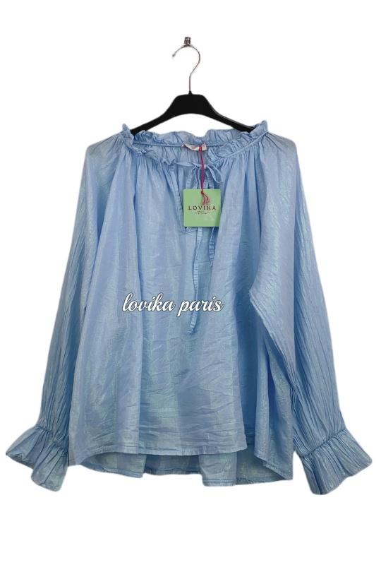 Blouses Femme Bleu ciel LOVIKA 9717-1 Efashion Paris