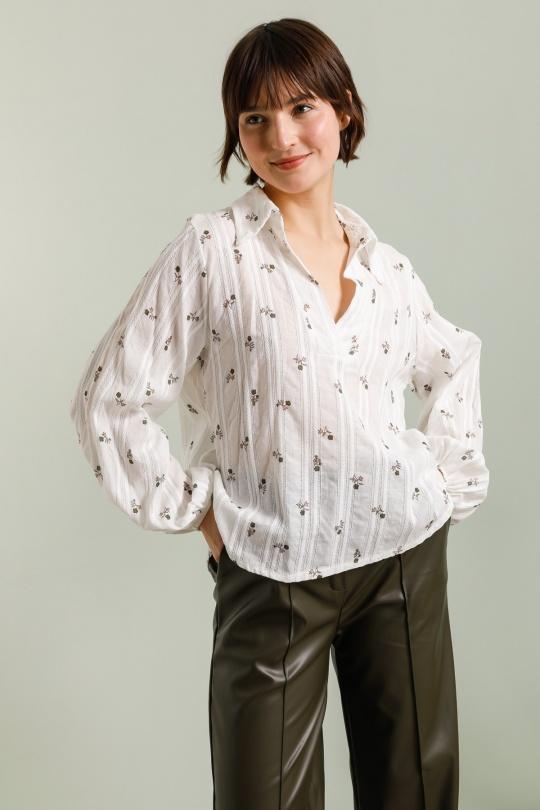 Blouses Femme Kaki LOVIKA L9285 Efashion Paris