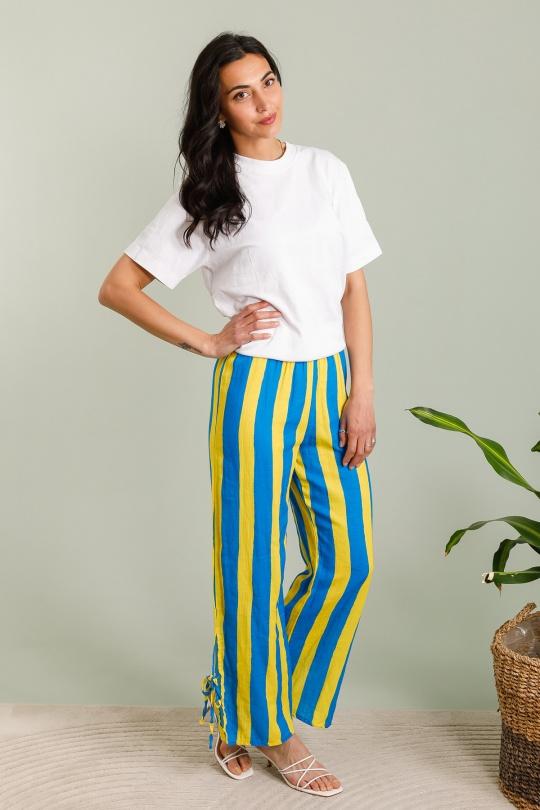 Pantalons Femme Bleu royal LOVIKA 7141 Efashion Paris