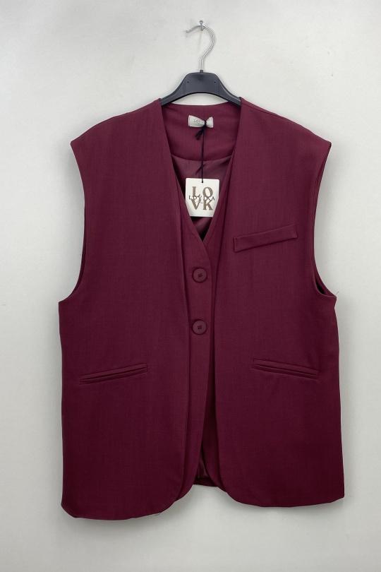 Cárdigans Mujer Burgundy LOVIKA 88530 Efashion Paris