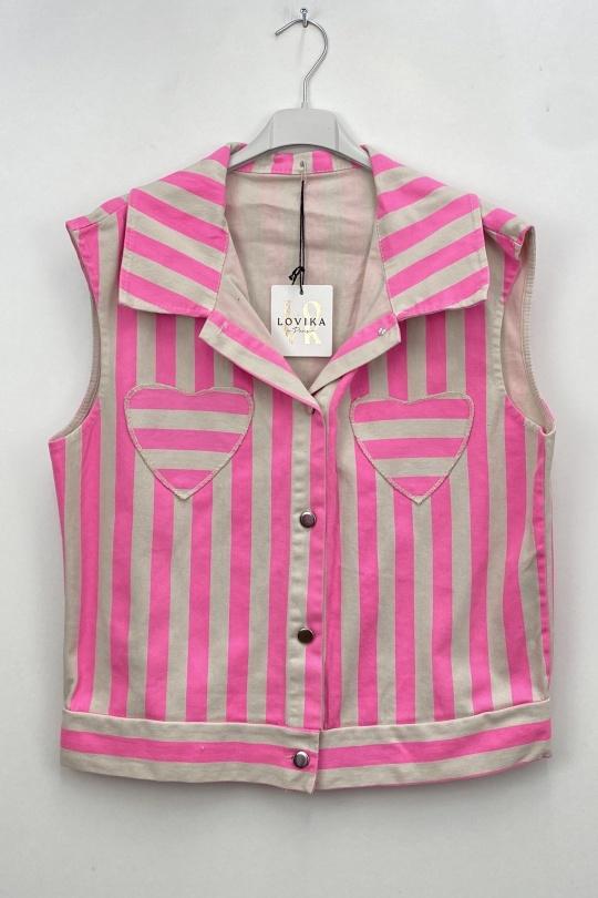 Gilets Femme Rose LOVIKA 25056 Efashion Paris