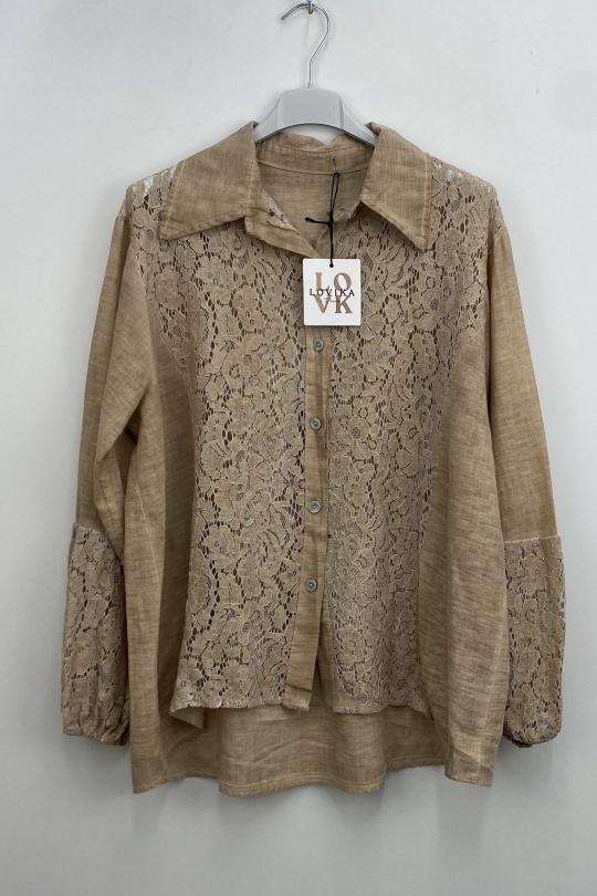 Shirts Women Camel LOVIKA 27050 Efashion Paris