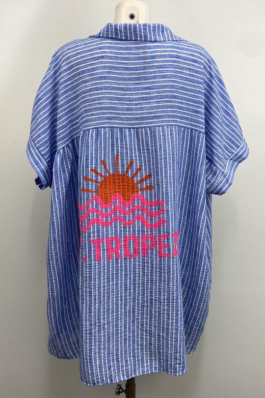 Shirts Women Royale blue LOVIKA 9986 Efashion Paris