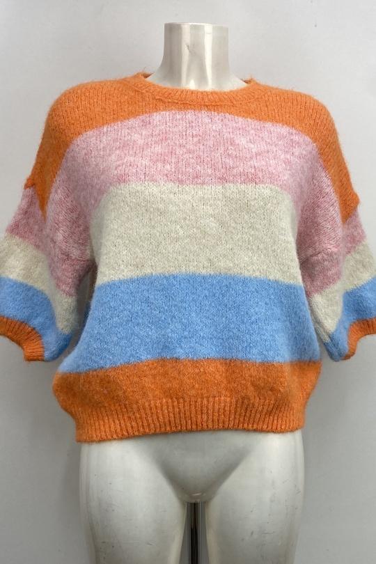 Pulls Femme Orange LOVIKA 51071 Efashion Paris