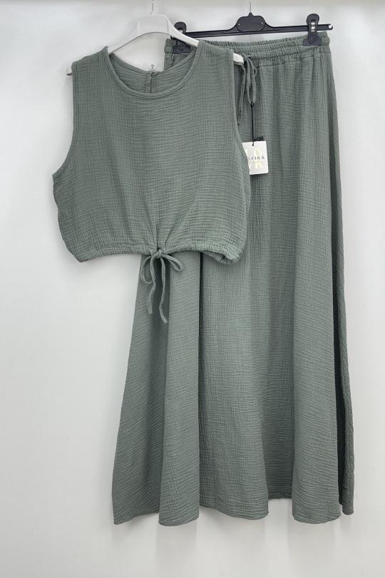 Ensembles Femme Kaki LOVIKA 27182 Efashion Paris