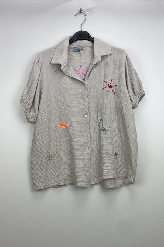 Chemises Femme Beige LOVIKA 80189A Efashion Paris