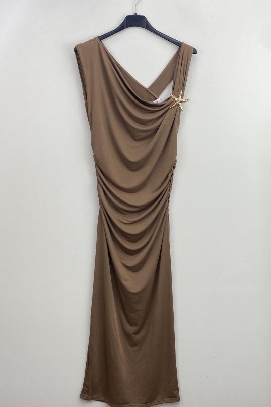 Robes longues Femme Camel LOVIKA 23519 Efashion Paris