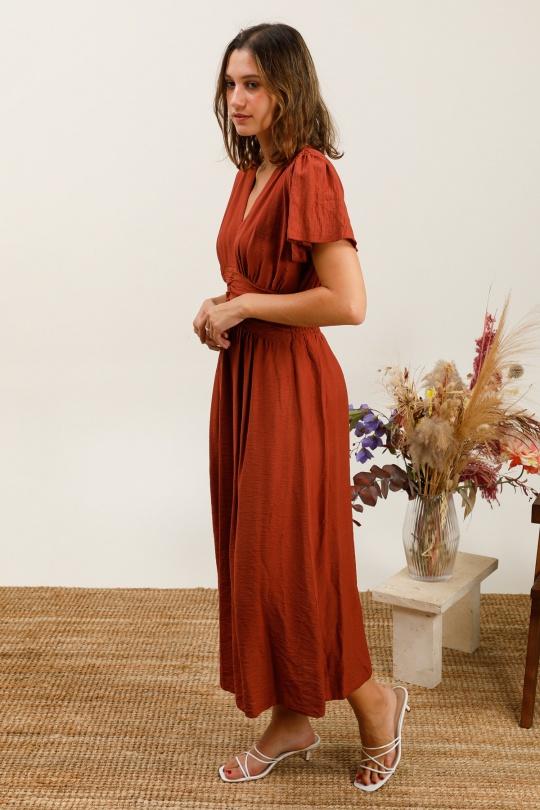 Robes longues Femme Rouille LOVIKA 23996 Efashion Paris