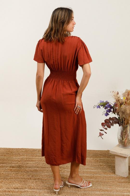 Robes longues Femme Rouille LOVIKA 23996 Efashion Paris