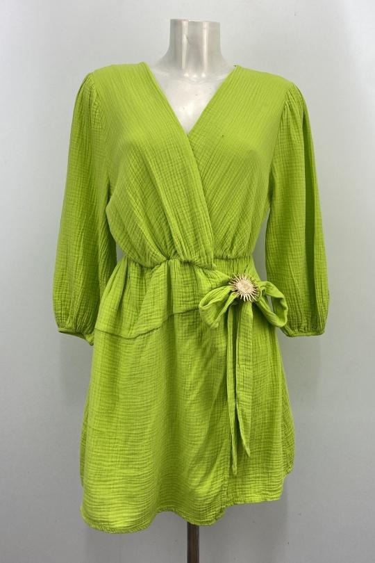 Robes courtes Femme Vert/Pomme LOVIKA 1120 Efashion Paris