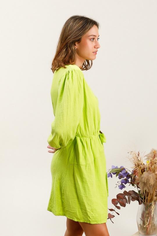 Robes courtes Femme Vert/Pomme LOVIKA 1120 Efashion Paris