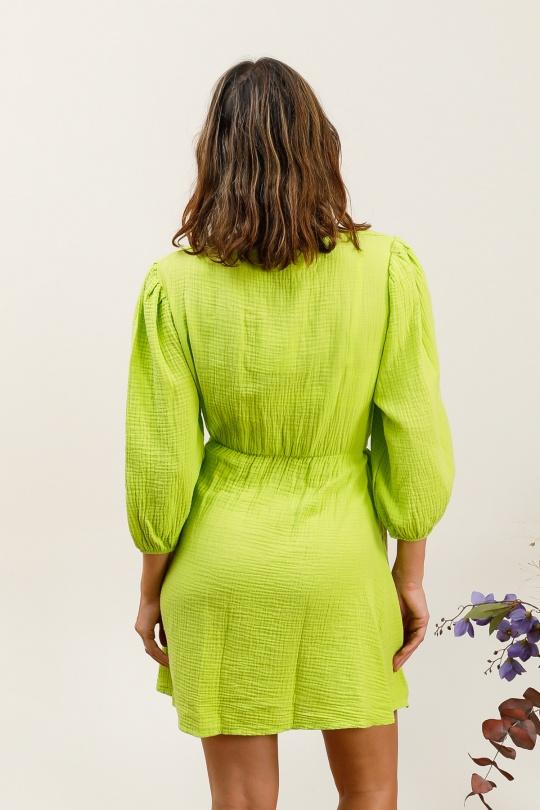 Robes courtes Femme Vert/Pomme LOVIKA 1120 Efashion Paris
