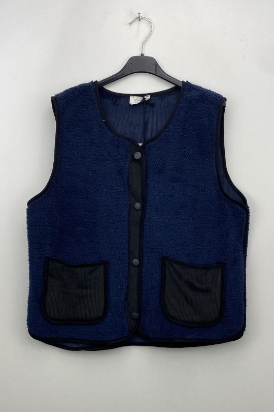 Gilets Femme Bleu foncé LOVIKA 50582 Efashion Paris